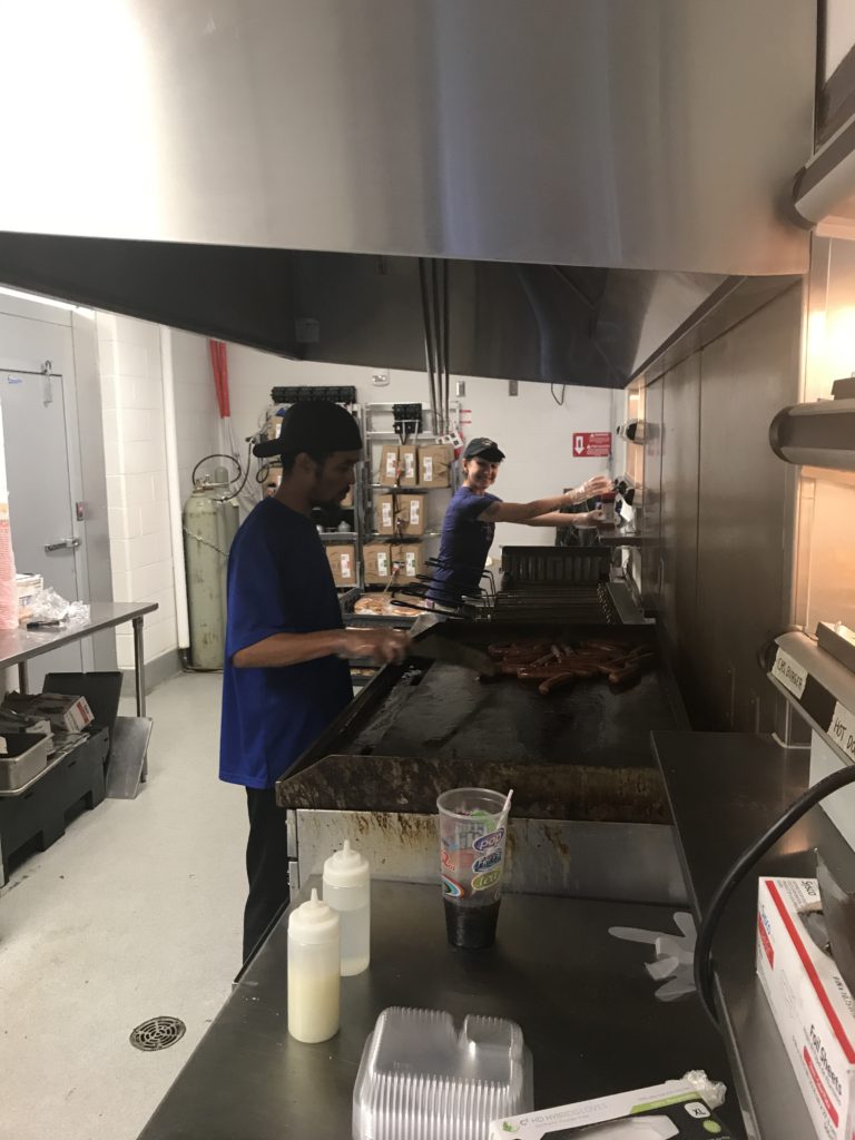 Nov 2017, Speedways Jalen Jones on the grill and Lucky's Taylor Lander prepping the food!